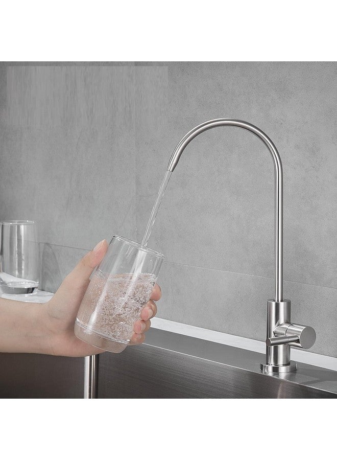 Inart Stainless Steel Faucet Tap - Ideal for Undersink RO Water Purifiers & Kitchen Sinks - Durable Drinking Water Filter Tap (Nickel Color) - Image 1