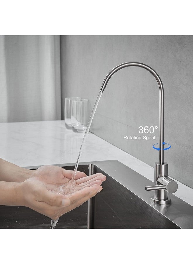 Inart Stainless Steel Faucet Tap - Ideal for Undersink RO Water Purifiers & Kitchen Sinks - Durable Drinking Water Filter Tap (Nickel Color) - Image 4
