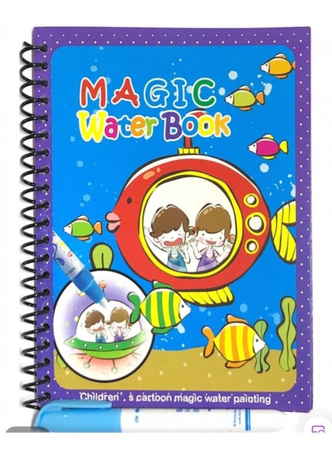 1 Book + 1 Pen Reusable Coloring Book Magic Water Painting Book Sensory Early Education Puzzle Drawing Toys