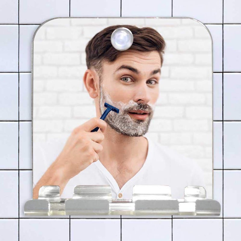 Fogless Shower Mirror With Squeegee For Effortless Grooming In Assorted Color - Image 4