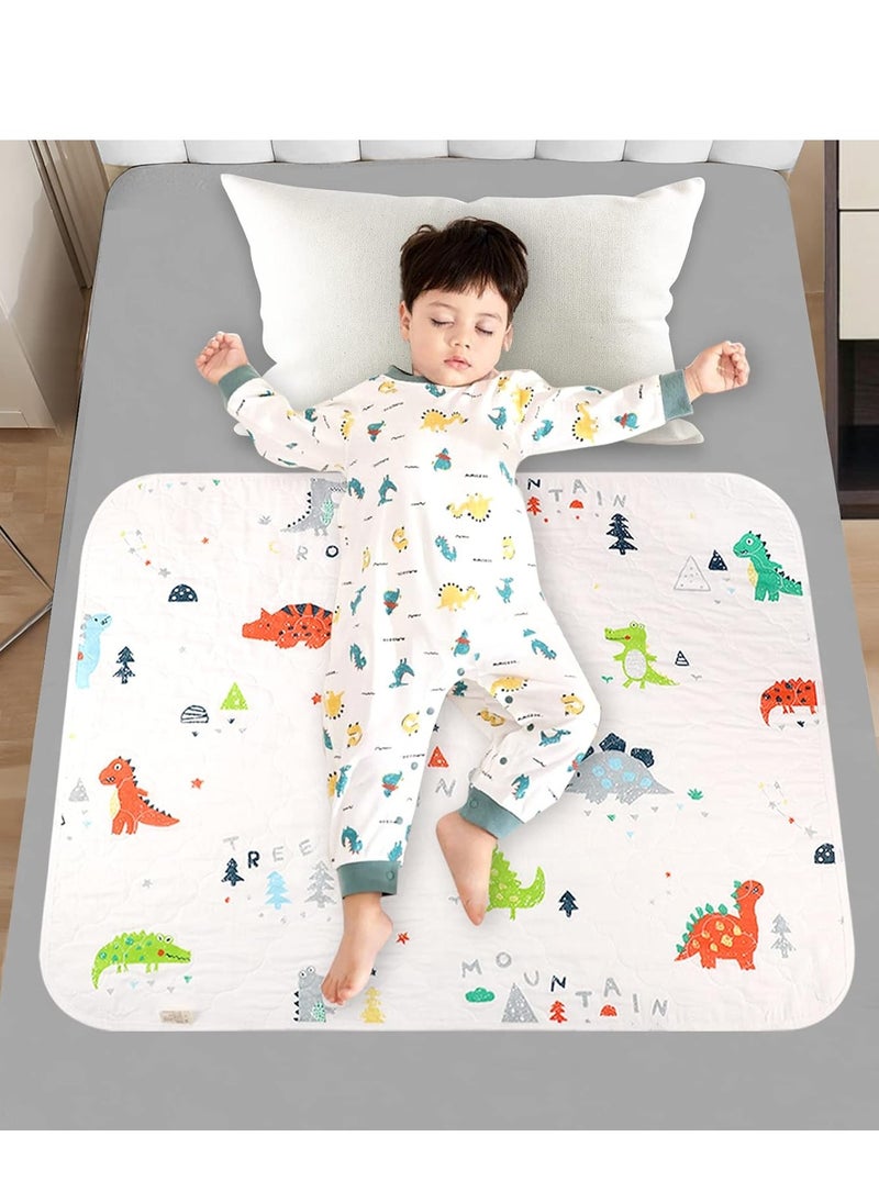 SYOSI - Potty Training Bed Pad Bed Protector for Kids Bed Wetting Mattress Protector Waterproof Protection Toddler Bed Wetting Mats Fits Single Size Bed Dinosaur for Boys and Girls 70X90CM - Image 1