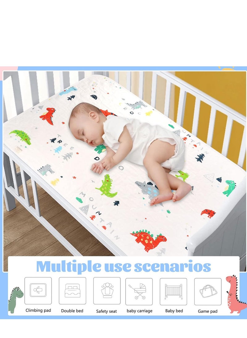 SYOSI - Potty Training Bed Pad Bed Protector for Kids Bed Wetting Mattress Protector Waterproof Protection Toddler Bed Wetting Mats Fits Single Size Bed Dinosaur for Boys and Girls 70X90CM - Image 1