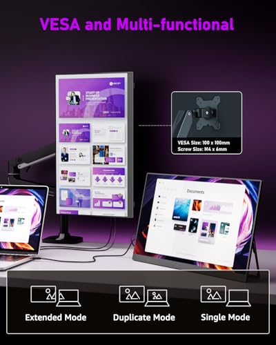 Yodoit Portable Monitor for Laptop 23.8" 4K UHD Travel Gaming Monitor Screen IPS Display with USB Type C Port and Built-in Speakers Compatible with PC, Xbox Black - Image 4