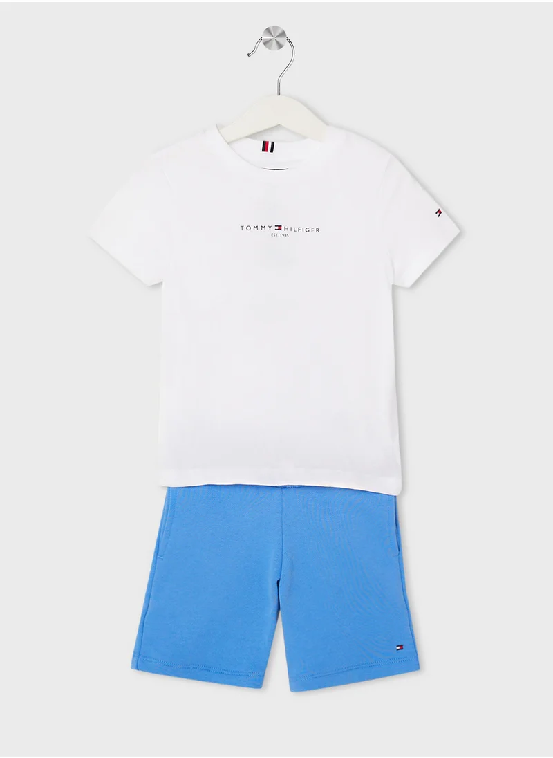 TOMMY HILFIGER Kids Essential Crew Neck T-Shirt & Shorts Set