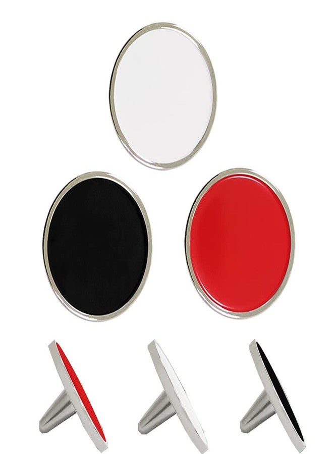 PINMEI Golf Ball Markers Ball Position Marker 3 pcs a Pack Zinc Alloy Material (White Red and Black Multi-Colors) - Image 1