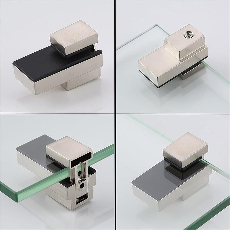10Pcs Zinc Alloy Adjustable Glass Shelf Brackets Wall Mount Support Clips Hardware - Image 3