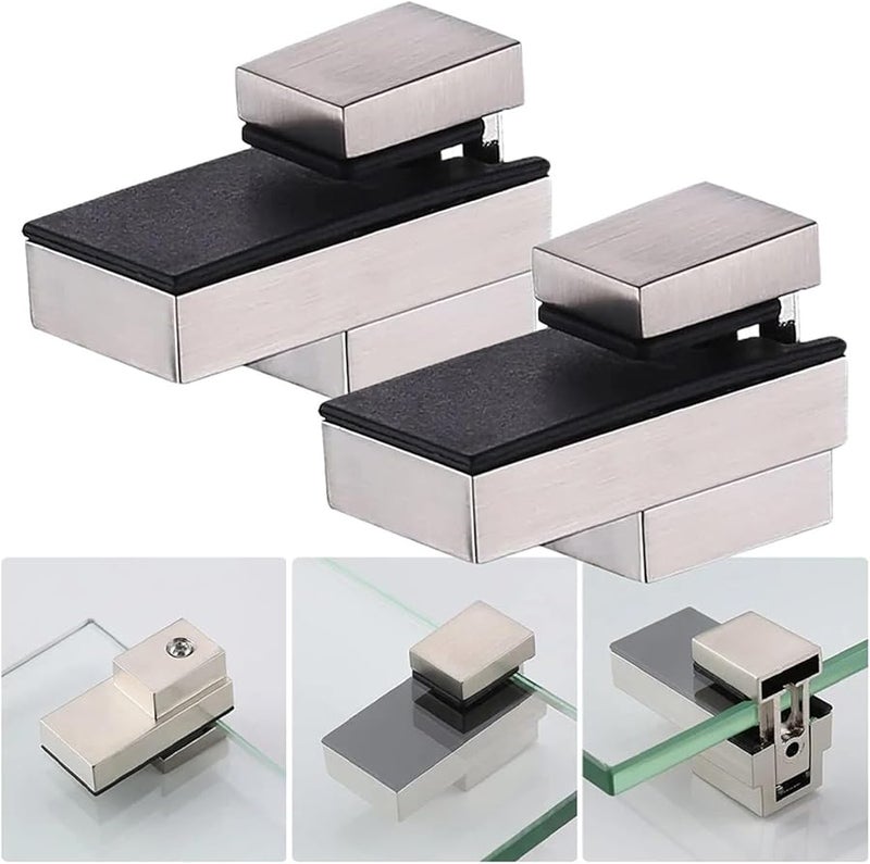 10Pcs Zinc Alloy Adjustable Glass Shelf Brackets Wall Mount Support Clips Hardware - Image 5