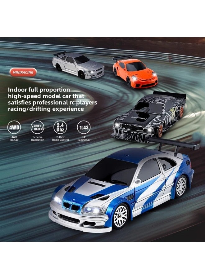 1:43 Full-scale Four-wheel Drive Drift Remote Control Car Charger Electric Mini Racing Children's Boy Toys-Color:4301g Black Wild Horse -Scale:1：43  - Image 3