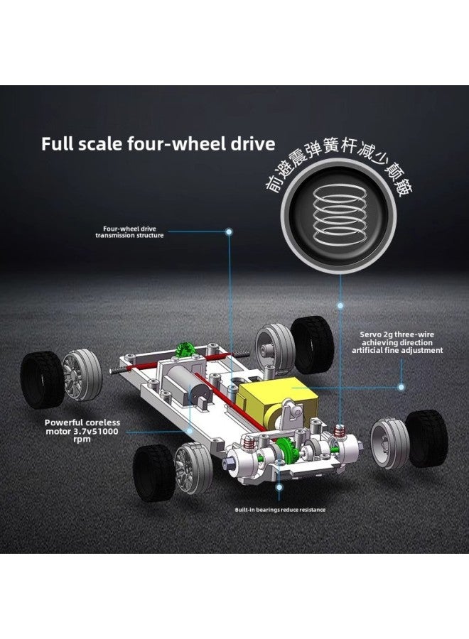 1:43 Full-scale Four-wheel Drive Drift Remote Control Car Charger Electric Mini Racing Children's Boy Toys-Color:4301g Black Wild Horse -Scale:1：43  - Image 4