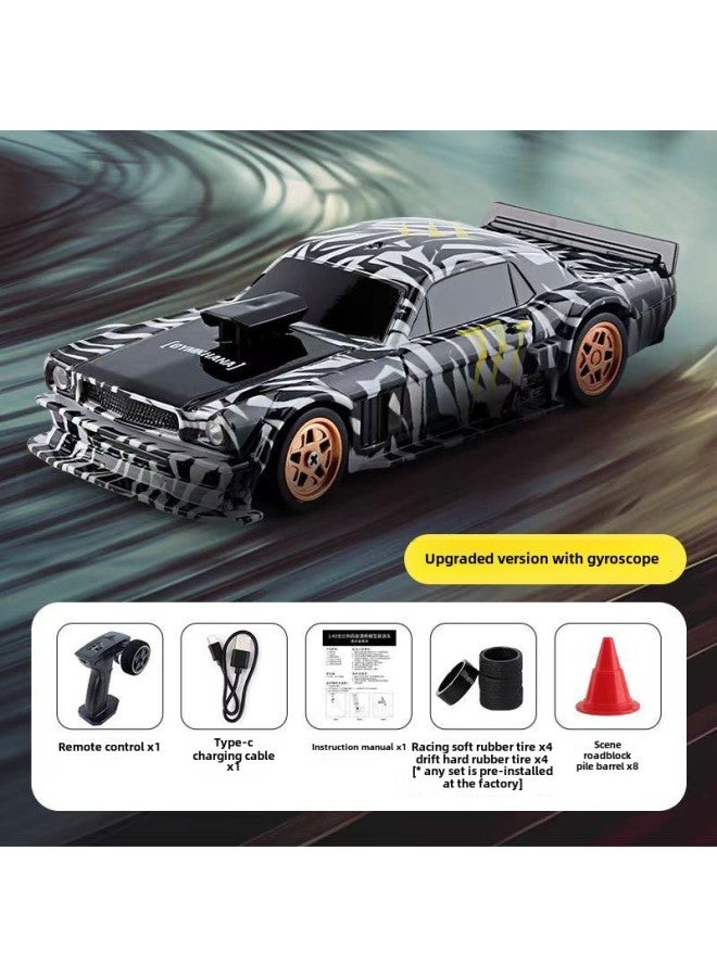 1:43 Full-scale Four-wheel Drive Drift Remote Control Car Charger Electric Mini Racing Children's Boy Toys-Color:4301g Black Wild Horse -Scale:1：43  - Image 1