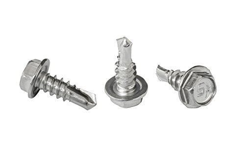 Strong-Point #8 x 1/2" Hex Washer Head Self-Drilling Tek Screw Zinc Plated Steel for Attaches Sheet Metal Steel or Steel to Metal - Box of 100 - Image 5