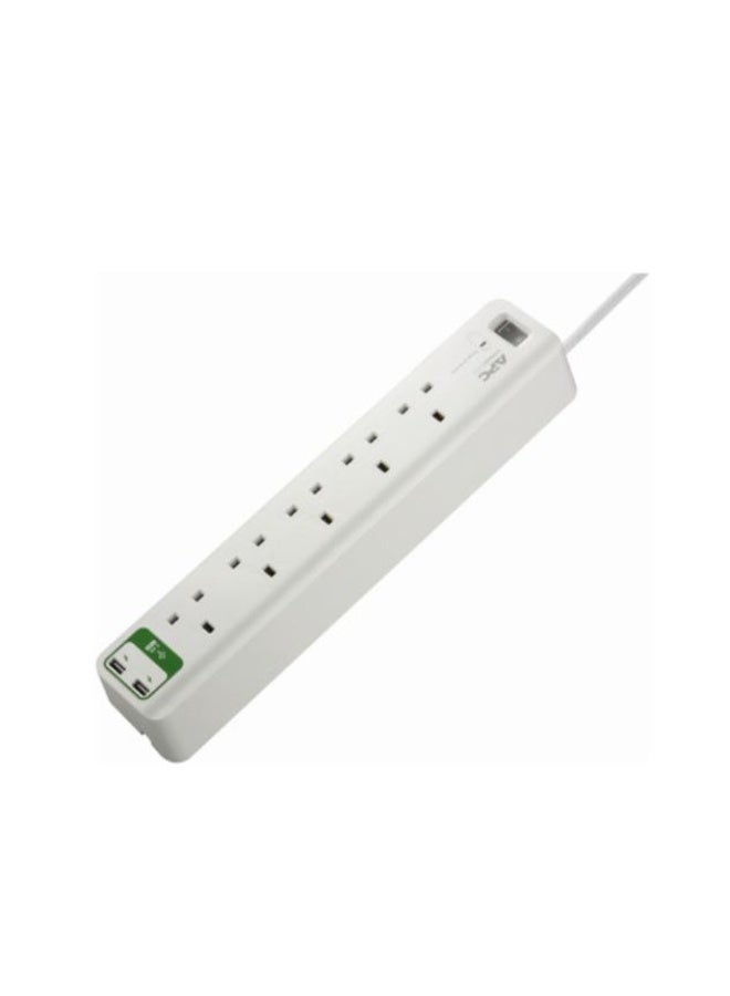 APC PM5U‑UK Essential SurgeArrest – 5‑Outlet Power Surge Protector with 2× USB Charging Ports (UK Plug, 230V) - Image 1