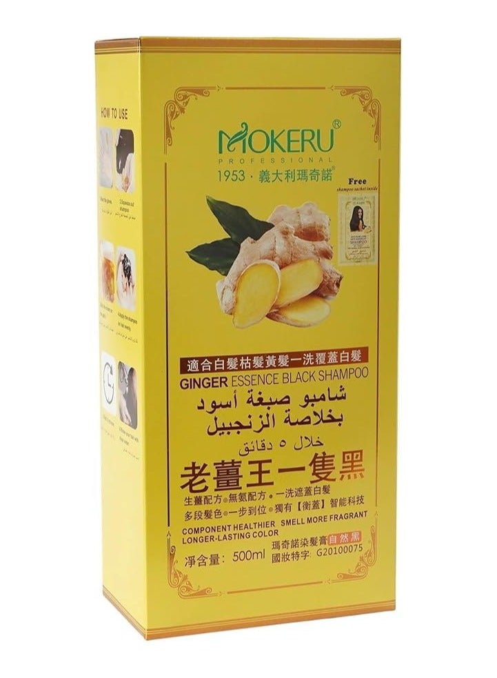 Protein queen Ginger Essence Hair Color Shampoo Component Healthier Smell More Fragrant Long-Lasting Color. Natural Black 2pc. - Image 3
