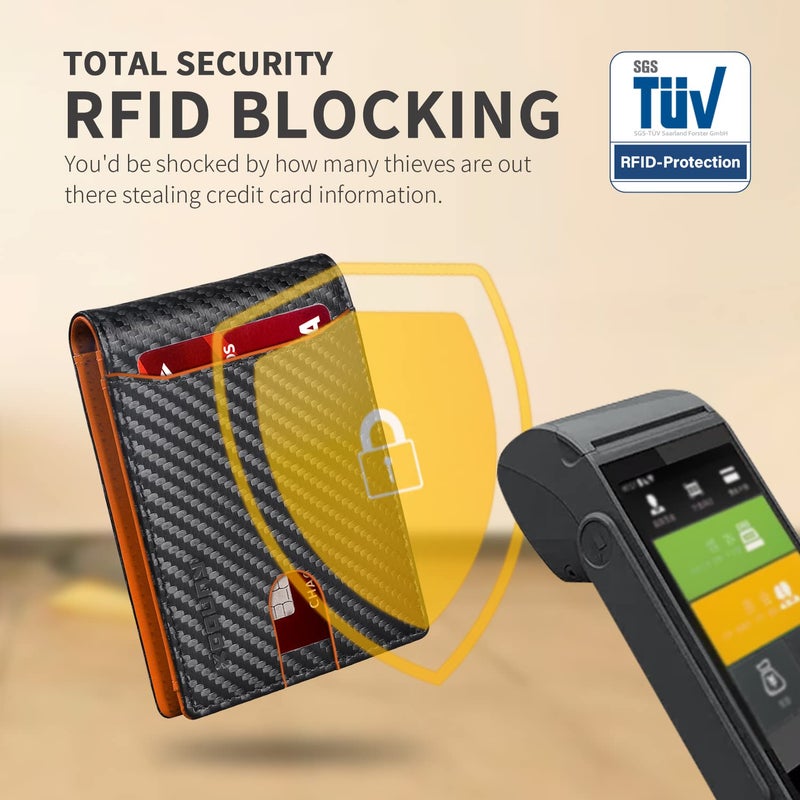 RUNBOX محفظة RUNBOX للرجال مبتكرة نحيفة 11 فتحة لحامل بطاقات الائتمان جلدية مانعة لتداخل RFID محفظة صغيرة رقيقة للرجال قابلة للطي تصميم بسيط جيب أمامي سعة كبيرة صندوق هدايا - Image 4