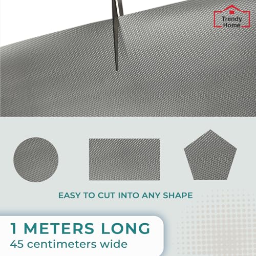 Senego by Trendy Home Anti-Slip Mat for Kitchen, Drawer & Cabinet Liners, Non-Slip Shelf Liner, Super Strong Food-Grade EVA, Washable, BPA-Free, Water Resistant, Grey, 45 cm x 1 m - Image 5