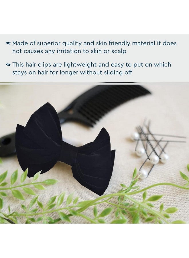 GUBB Bow Delight Hair Clips Set For Girls & Women Hair Clips/Pins/Hair Accessories For Girls & Women (2 Piece Bow Ribbon Clips) - Image 3