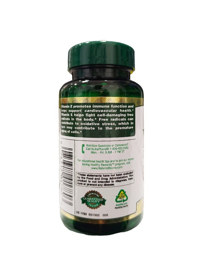 NATURE'S BOUNTY - E-1000 IU Pure dl-Alpha Vitamin E - 50 Rapid Release Liquid Softgels for Immune Function & Heart Health - Image 1