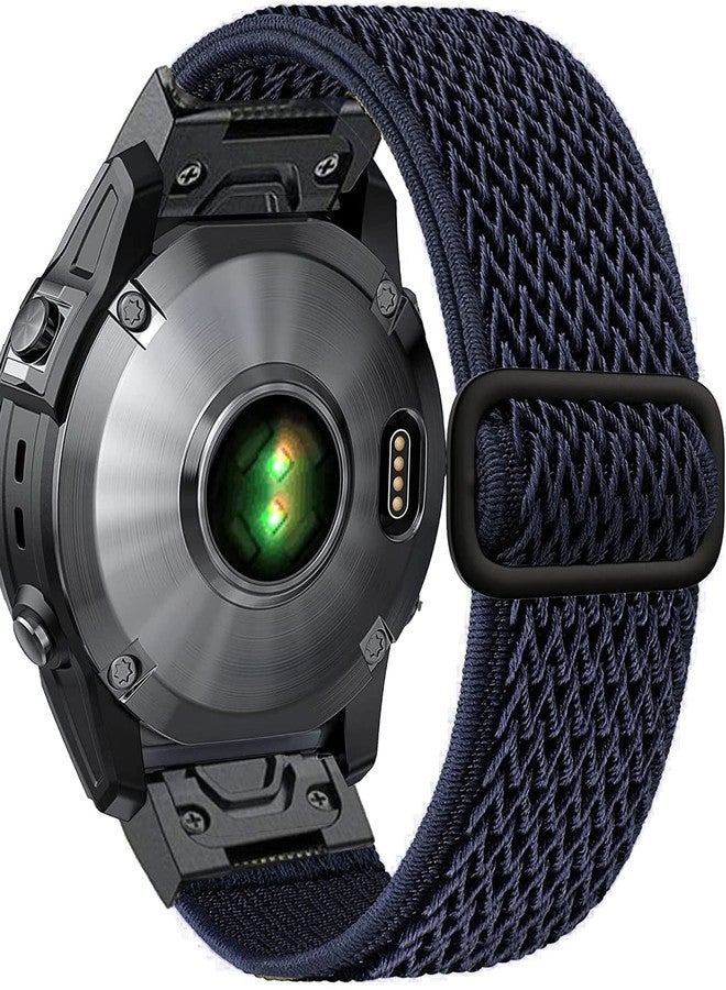 سوار ساعة Olytop Fenix 7/Fenix 6/Fenix 5/epix 2، مقاس 22 مم، سوار معصم بديل مرن من النايلون، سهل التركيب، متوافق مع ساعات Garmin Instinct وFenix 6 Pro/Sapphire وFenix 5 Plus الذكية، لون أزرق مموج - Image 1
