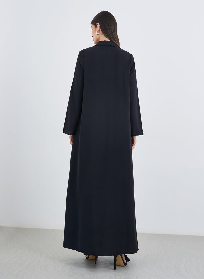 أميرة عباءة مفتوحة من الأمام بتصميم - مع تفاصيل ربط - Image 5