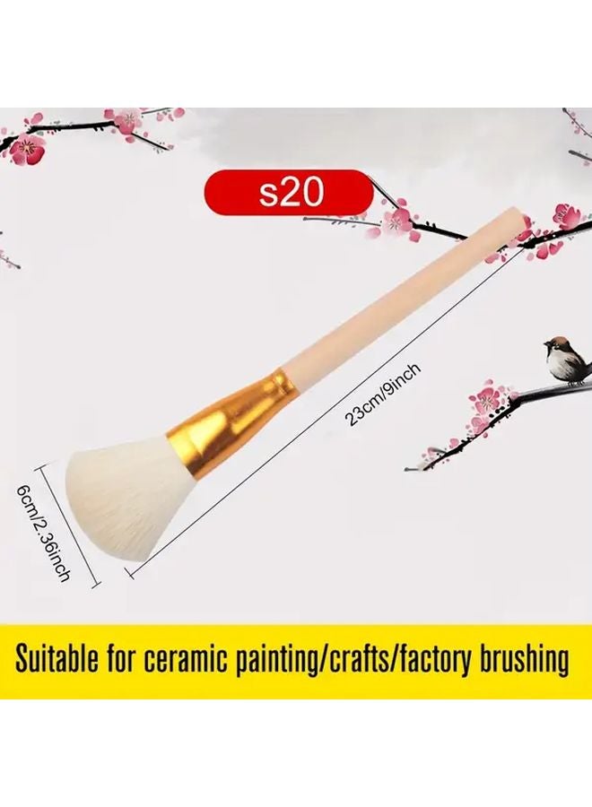 S20 Model Soft Tip Wool Brush For Ceramic Watercolor Oil Painting Wooden Handle - Image 1