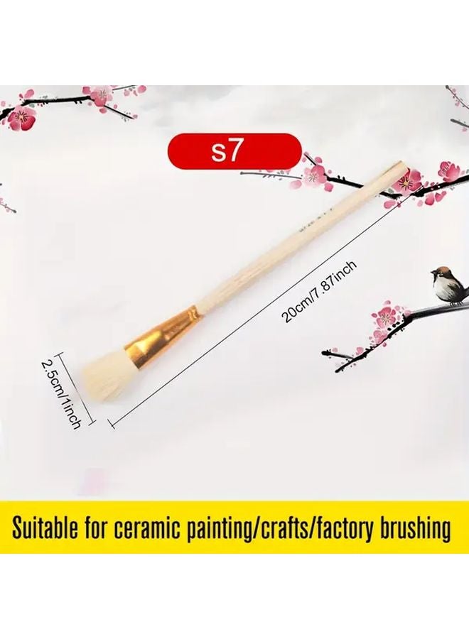 S20 Model Soft Tip Wool Brush For Ceramic Watercolor Oil Painting Wooden Handle - Image 3