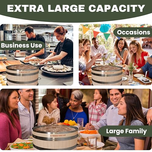 THREE WAY CUT 2-tier 12" Bamboo Steamer with Reinforcement & Handle, Reusable Silicone Liner & Accessories Kit For Cooking Dumpling, Baby Bao Bun, Dim Sum, Rice Potsticker Steaming Chinese Asian Food & Vegetables - Image 5