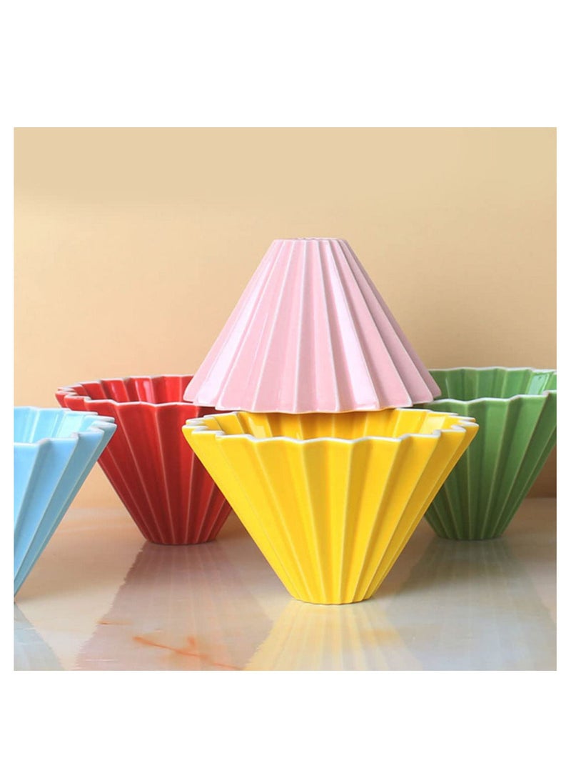MIBRU Ceramic Coffee Dripper Origami Style Cone Filter Cup Reusable Pour Over Cafe Dripper for Home Office Restaurants 1 To 4 Cups  - Image 4