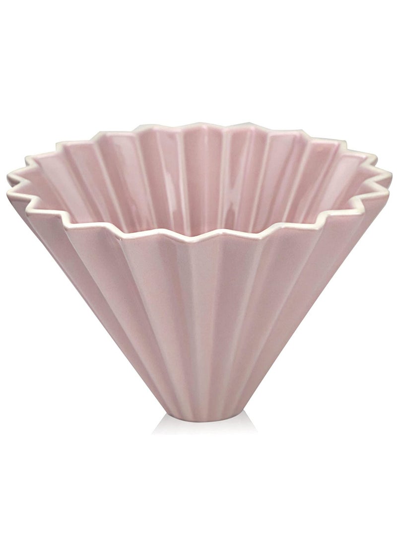 MIBRU Ceramic Coffee Dripper Origami Style Cone Filter Cup Reusable Pour Over Cafe Dripper for Home Office Restaurants 1 To 4 Cups  - Image 2