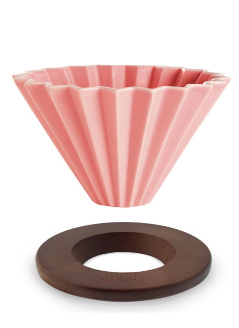 Ceramic Coffee Dripper Origami Style Cone Filter Cup Reusable Pour Over Cafe Dripper for Home Office Restaurants 1 To 4 Cups