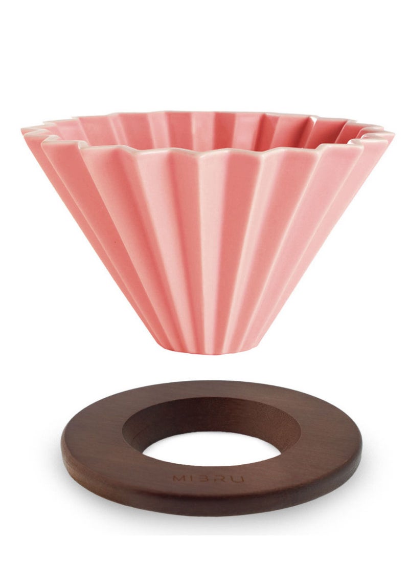 MIBRU Ceramic Coffee Dripper Origami Style Cone Filter Cup Reusable Pour Over Cafe Dripper for Home Office Restaurants 1 To 4 Cups  - Image 1