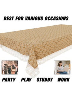 Kuber Industries Kuber Industries Dining Table Cover | Kitchen Dining Tablecloth | 6 Seater Dining Table Cover | Dining Table Cover for Hall Décor | Carry Design Tablecloth | DTC | 60x90 | Golden  - Image 4