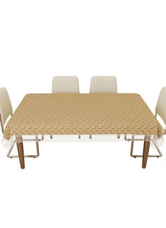 Kuber Industries Kuber Industries Dining Table Cover | Kitchen Dining Tablecloth | 6 Seater Dining Table Cover | Dining Table Cover for Hall Décor | Carry Design Tablecloth | DTC | 60x90 | Golden  - Image 1