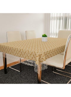 Kuber Industries Kuber Industries Dining Table Cover | Kitchen Dining Tablecloth | 6 Seater Dining Table Cover | Dining Table Cover for Hall Décor | Carry Design Tablecloth | DTC | 60x90 | Golden  - Image 2