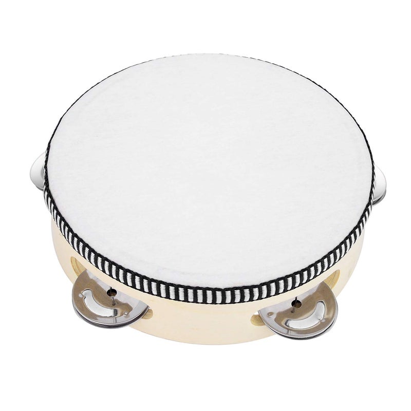 Musfunny Hand Held Tambourine Drum 6 inch Bell Birch Metal Jingles Percussion Gift Musical Educational Drum Instrument for KTV Party Kids Games (6 inch) - Image 4