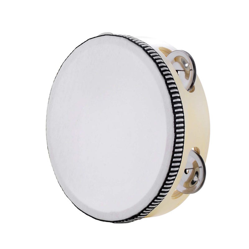 Musfunny Hand Held Tambourine Drum 6 inch Bell Birch Metal Jingles Percussion Gift Musical Educational Drum Instrument for KTV Party Kids Games (6 inch) - Image 5
