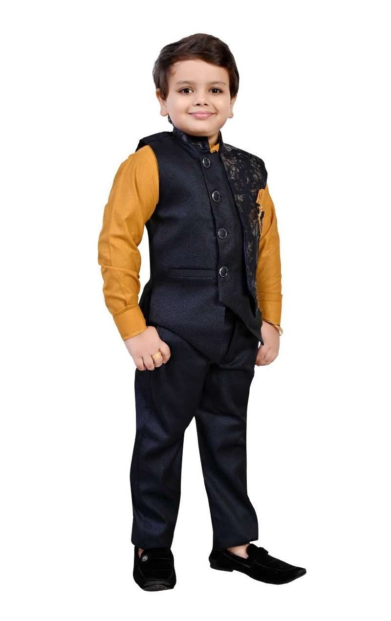 ZOLARIO Stylish and Versatile 3 Piece Clothing Set Dress for Kids Boys, Coat, Pant and Shirt Set, Ideal for Wedding, Casual and Birthday. (10-11 Years, Blue) - Image 4