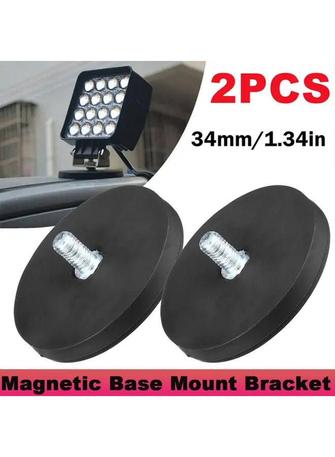 2 Pcs 34mm M4 Bolt Magnetic Base Led Work Light Bar Holder Mount Bracket Clamp For SUV Offroad - Image 1