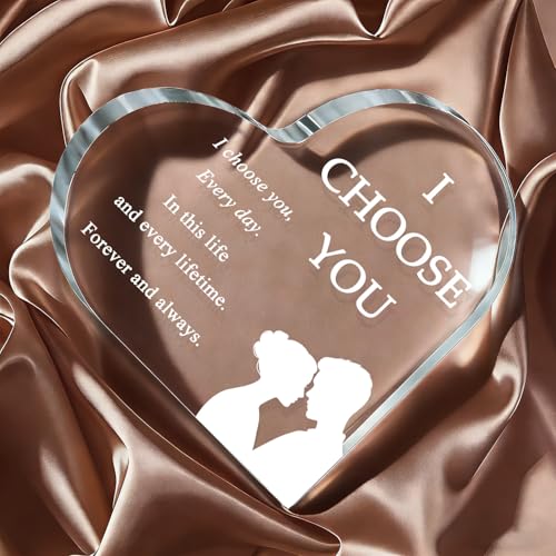 iLifemate Birthday Gifts for Girlfriend Boyfriend Wife Husband, I Choose You Gifts for Him Her – Acrylic Heart Plaque Romantic Gift, Anniversary Wedding Valentine's Day Birthday Gift Home Decor - Image 4