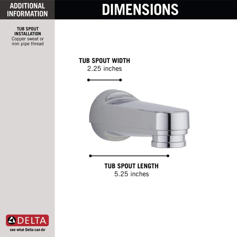 Delta Faucet RP17453 TUB SPOUT, One Size, Chrome - Image 2