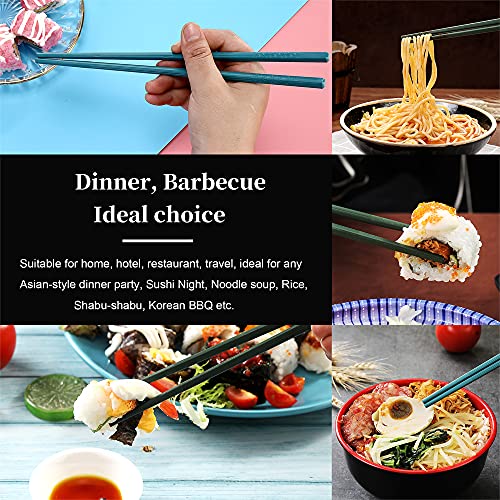 HuaLan Colorful Fiberglass Chopsticks, Dishwasher Safe Chopstick, Reusable Non-slip Chop Sticks, 9 1/2 Inches, 5 Pairs, Colorful - Image 5