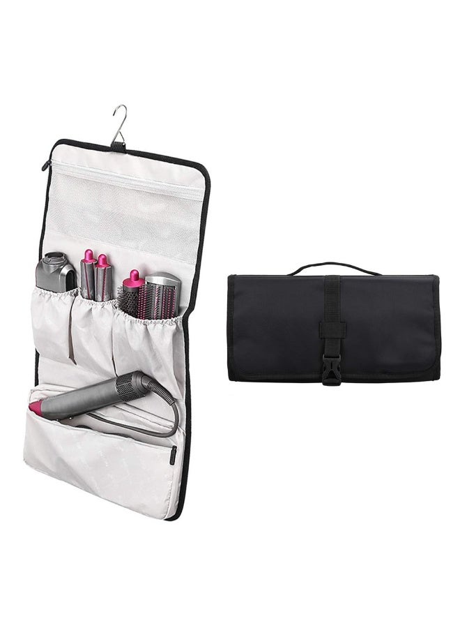 Multi-functional heat-resistant travel organiser bag, suitable for hairdryers and curling irons Nylon organiser bag, suitable for Dyson Supersonic/Styler hairdryers, combs and accessories Durable carrying case (black) - Image 1