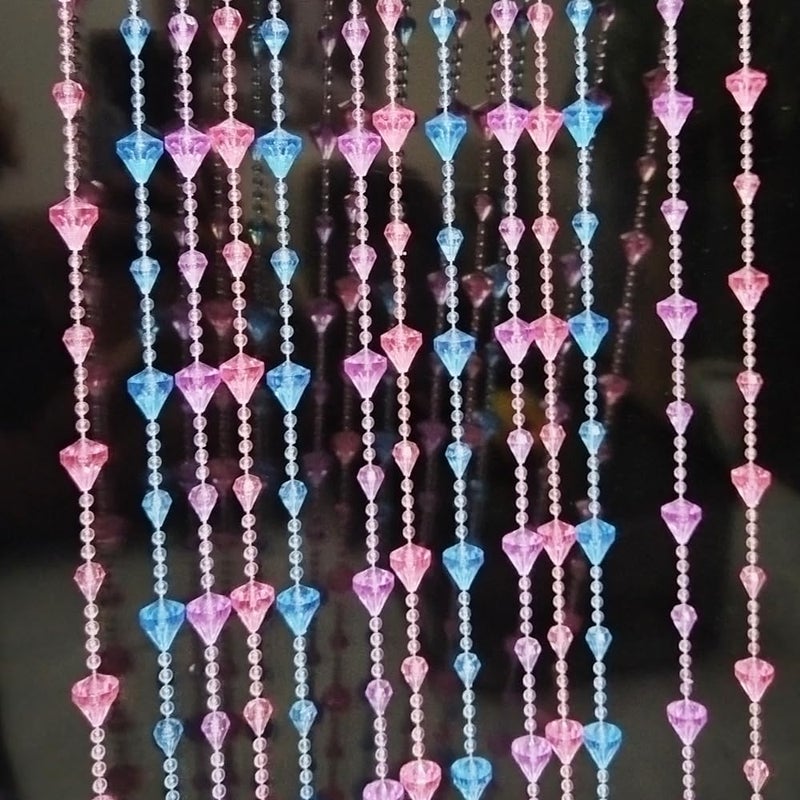 ave split Beaded Curtain Doorways Acrylic Hanging Door Beads String Curtains Tassel Room Divider Screen Decor for Doorway Window Living Room Wedding 053dzs (Pink+Blue+Purple Colorfull) - Image 1