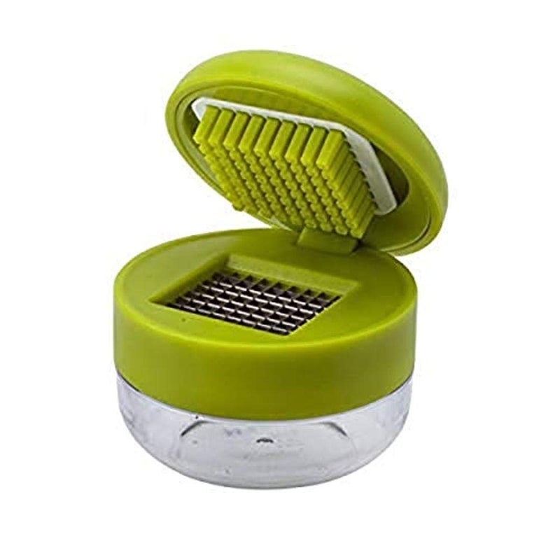 Joie Garlic Press and Chopper with Storage Container Stainless Steel Blades Green