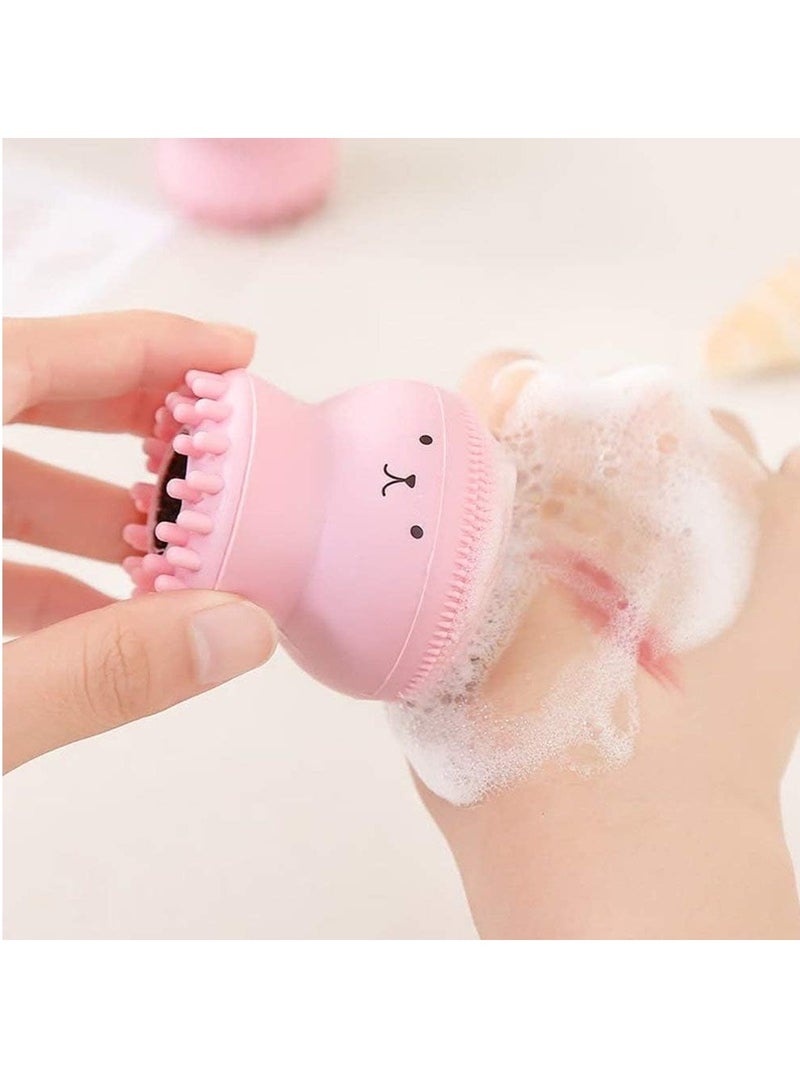 طقم إسفنجة مكياج مزدوج | بيوتي بلندر ناعمة لمزج كريم الأساس + إسفنجة سيليكون لتدليك الوجه - Image 4