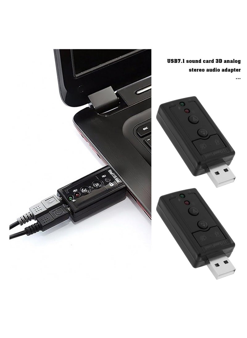 LEDIN USB 2.0 Virtual 7.1 Channel Stereo Audio Adapter External Sound Card with 3.5 mm Audio and Microphone Port Suitable for Desktop Laptops with USB Port  - Image 4