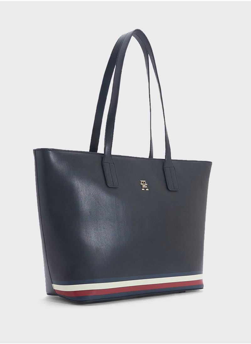 TOMMY HILFIGER Logo Detail Zip Over Tote  - Image 3