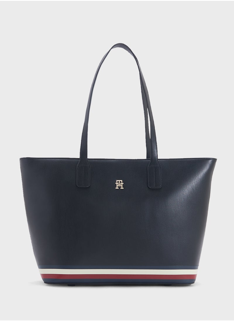 TOMMY HILFIGER Logo Detail Zip Over Tote  - Image 1