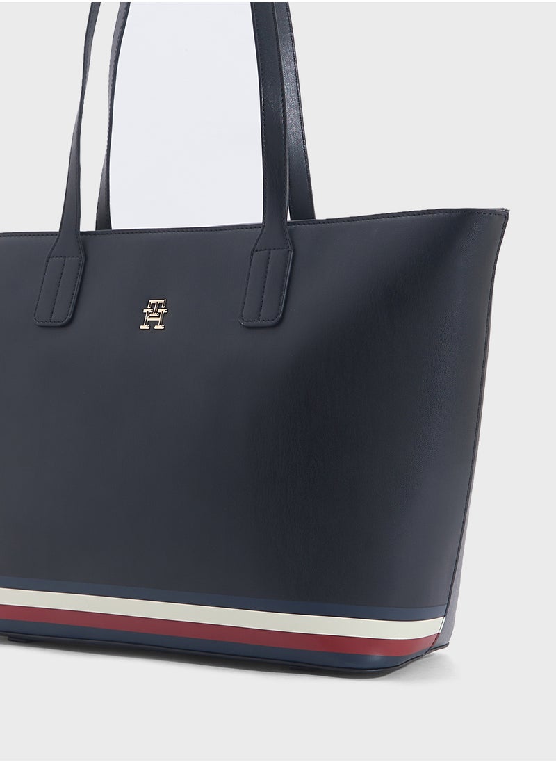 TOMMY HILFIGER Logo Detail Zip Over Tote  - Image 4