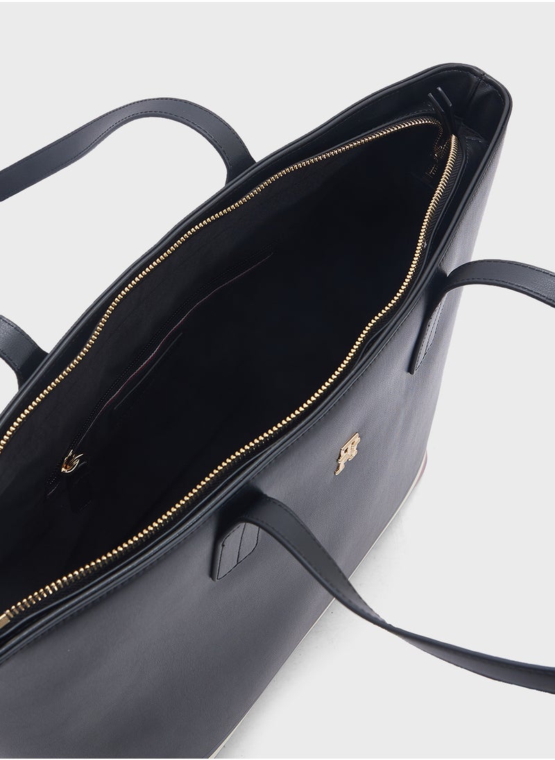 TOMMY HILFIGER Logo Detail Zip Over Tote  - Image 5