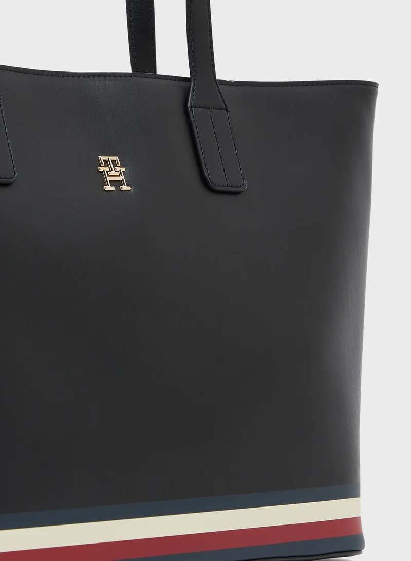 TOMMY HILFIGER Logo Detail Zip Over Tote